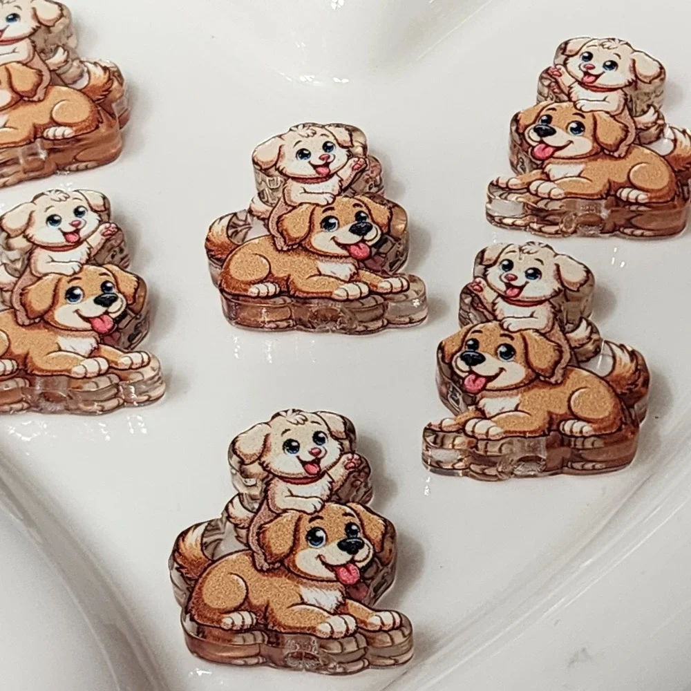 Dogs Puppies Beads 2 Pcs Focal Beads Beaded Pen Jewelry Making Charms Crafts